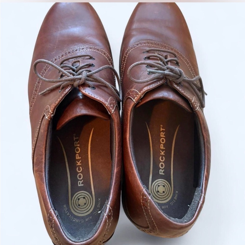 Rockport Chestnut Leather Oxford Loafer Shoes SZ 10.5